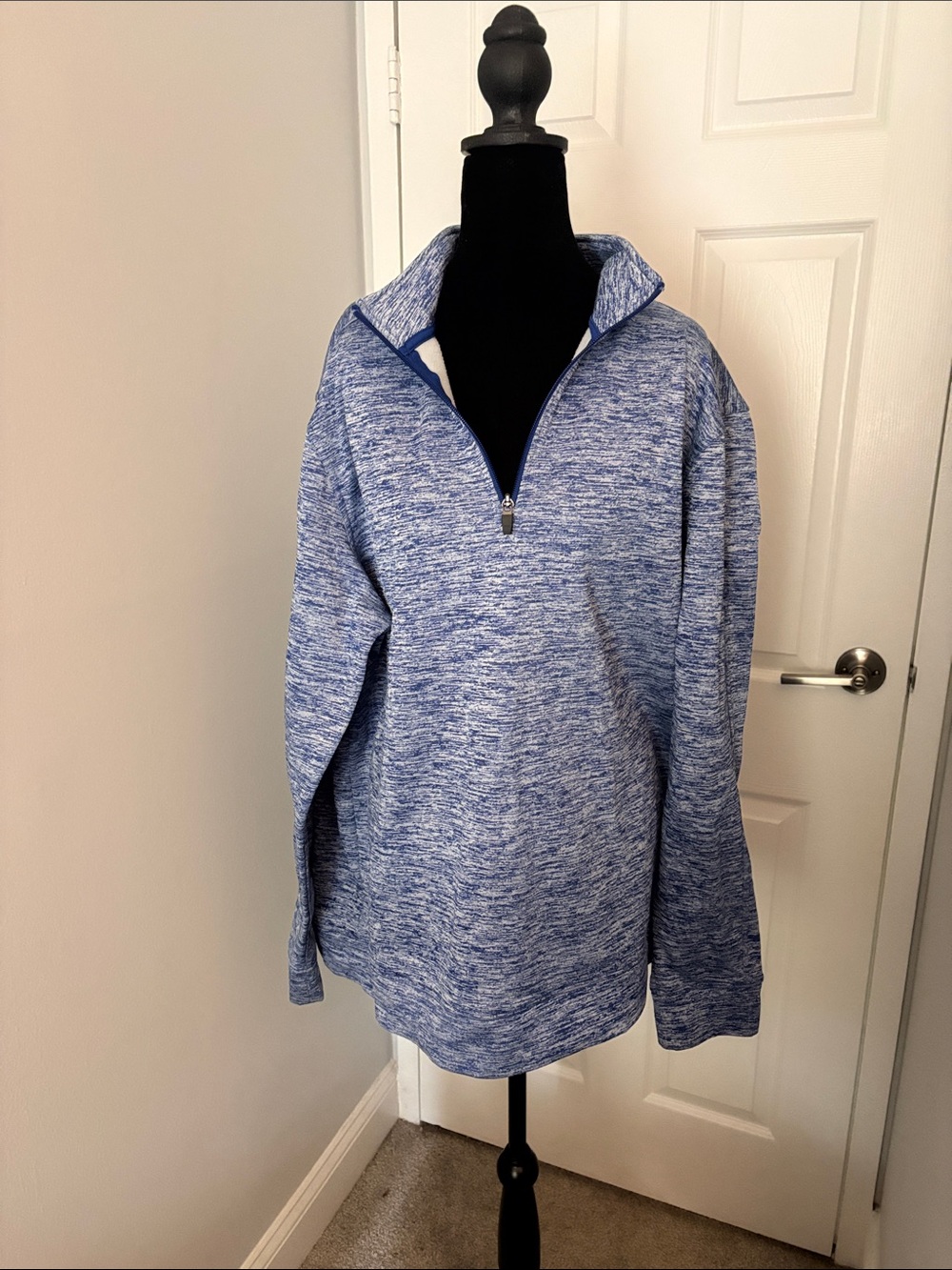Half-Zip Pullover Sweater - Blue Heather